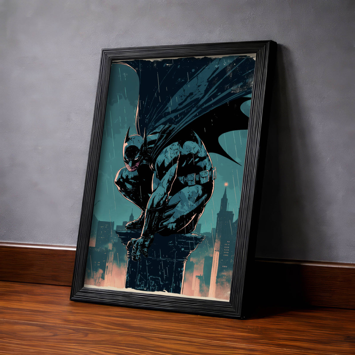 Batman Rooftop City Night