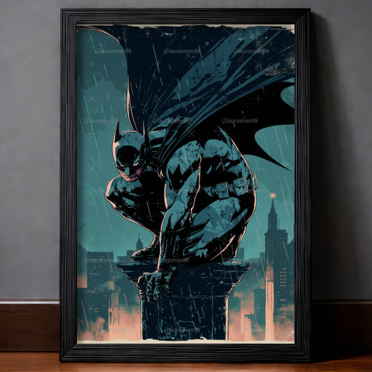Batman Rooftop City Night