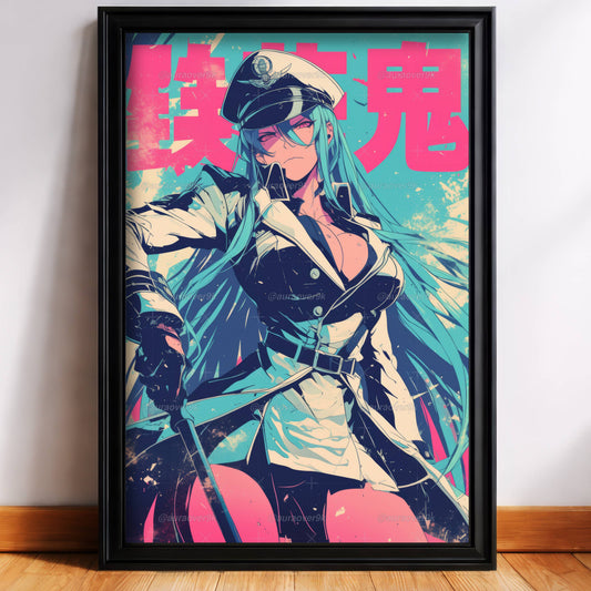 Esdeath Vow Down Teal and Pink