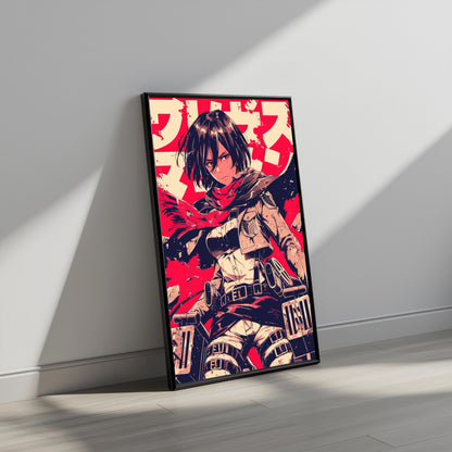 Mikasa Red Hue Grunge Poster