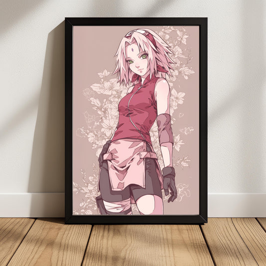 Sakura Haruno Floral Poster