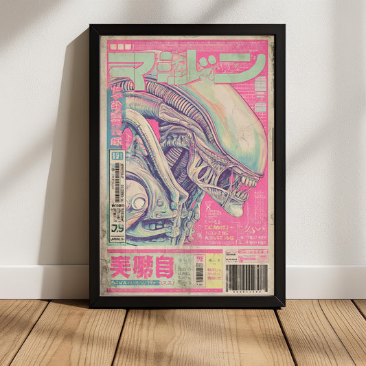 Soft Pink Xenomorph Retro Magazine
