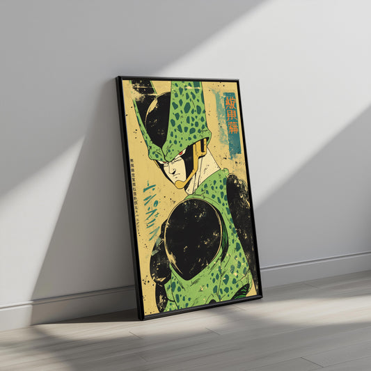 Vintage Perfect Cell Kanji Poster