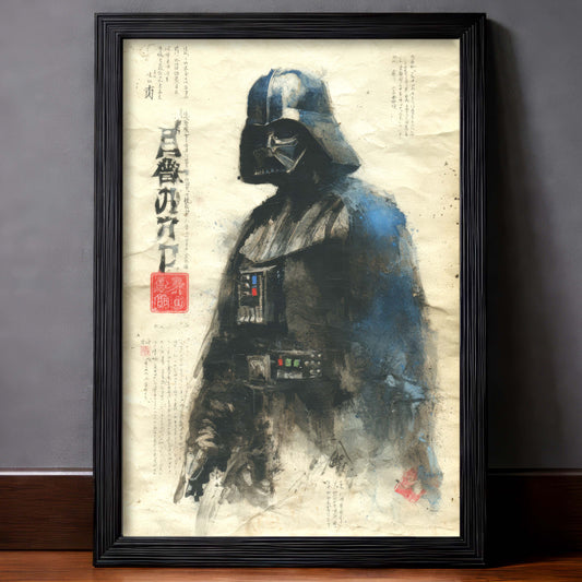 Vintage Warned Darth Vader Sumi-e