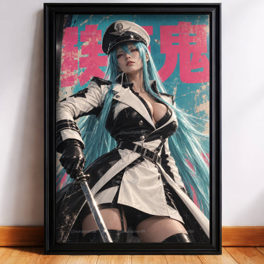 Esdeath Cosplay Vow Down Teal and Pink