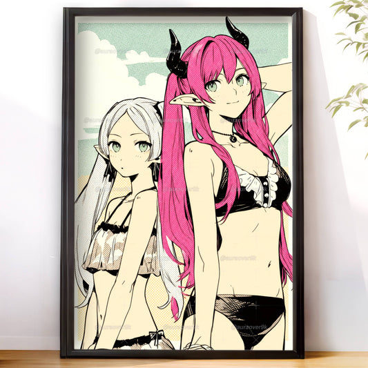 Frieren and Aura Beach Baddies