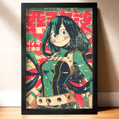 Frog Girl Hero Tsuyu Poster
