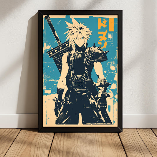 Cloud Vintage Duo Tone Poster