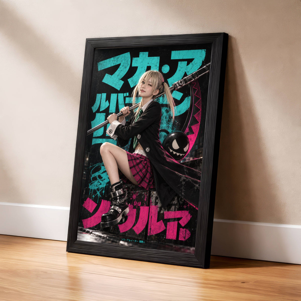 Maka Cosplayer Neon Poster