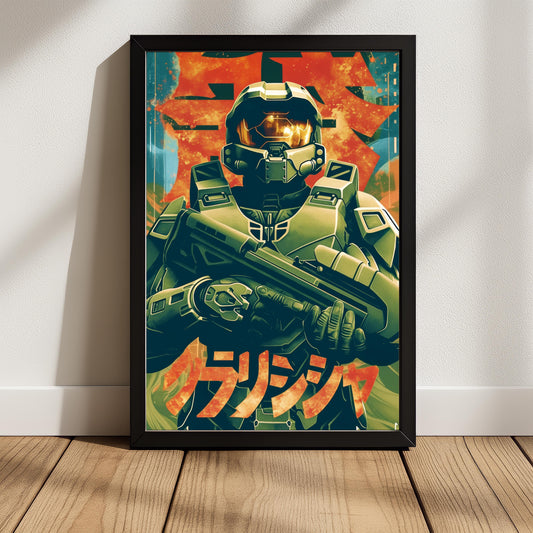 Master Cheif 90s Poster
