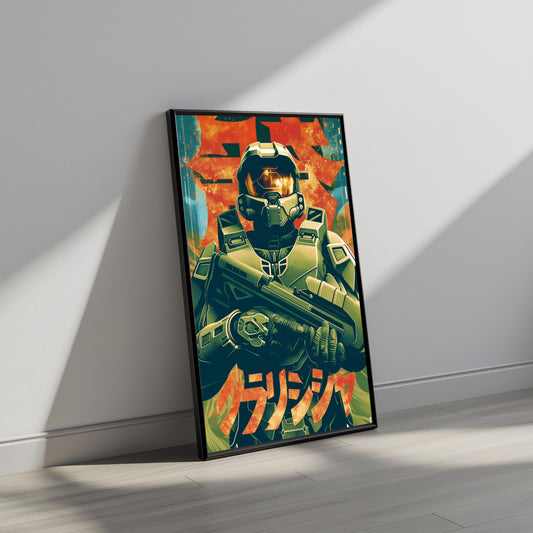 Master Cheif 90s Poster